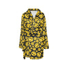 Smiley Face Emoji Print Design LKS304 Women's Fleece Robe