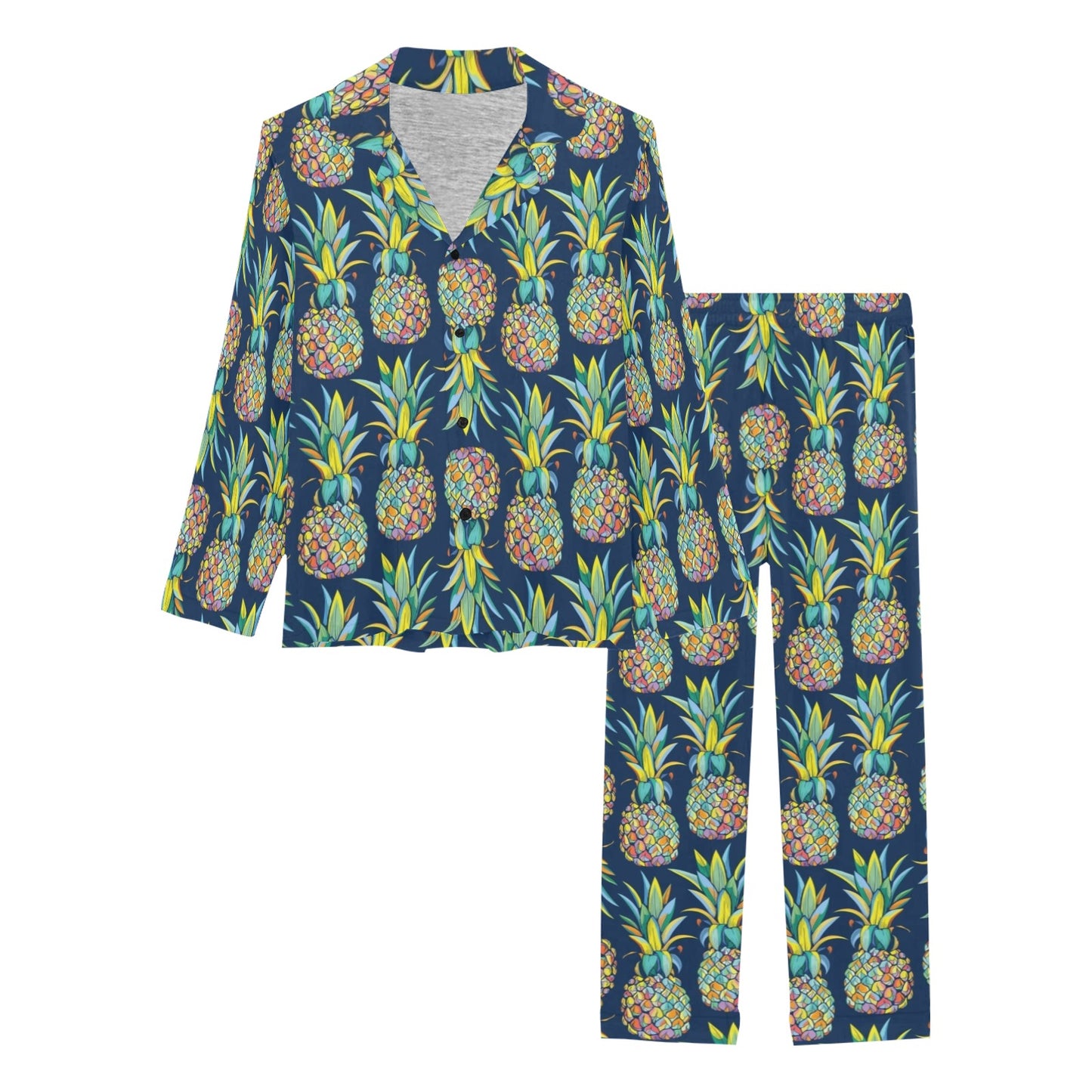 Pineapple Color Art Women's Long Pajama Set