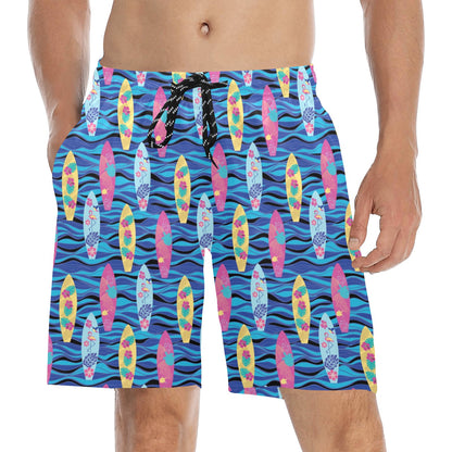 Surfboard Print Design LKS304 Men's Swim Trunks Beach Shorts