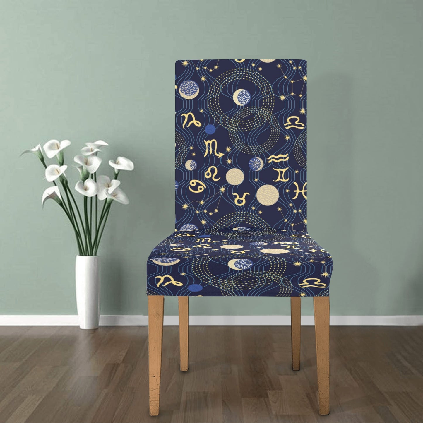 Zodiac Print Design LKS302 Dining Chair Slipcover