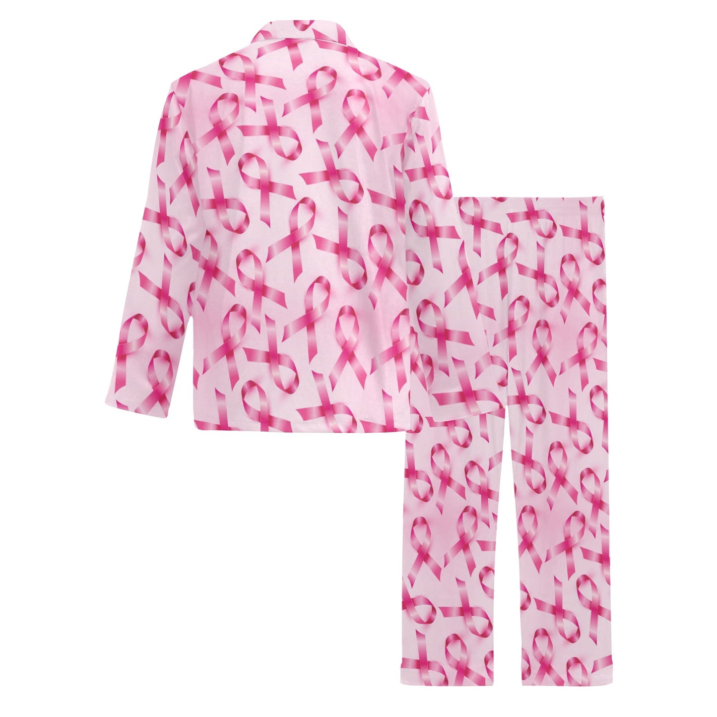 Breast cancer Pattern Print Design 04 Men's Long Pajama Set