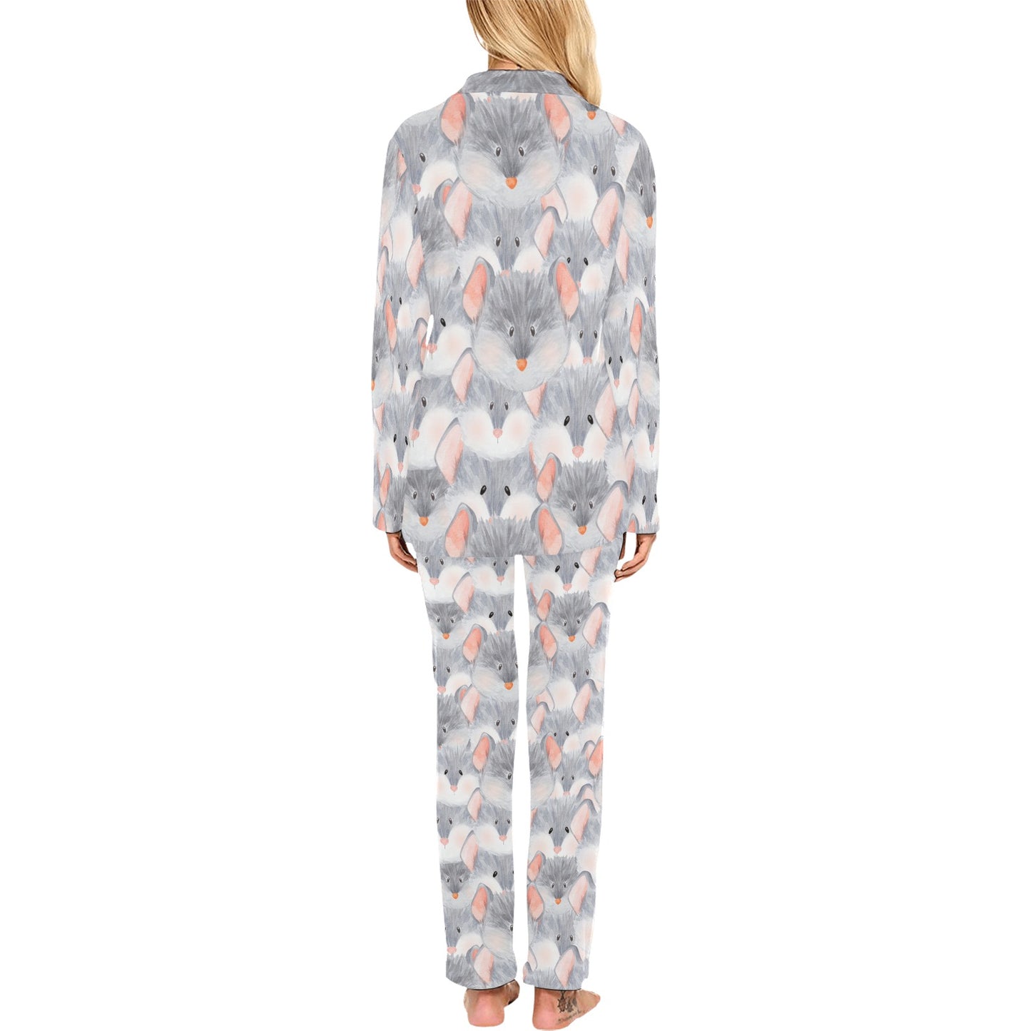 Rat Baby Pattern Print Design 02 Women's Long Pajama Set
