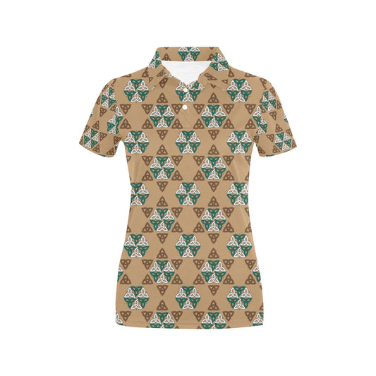 Celtic Pattern Print Design 08 Women's Polo Shirt