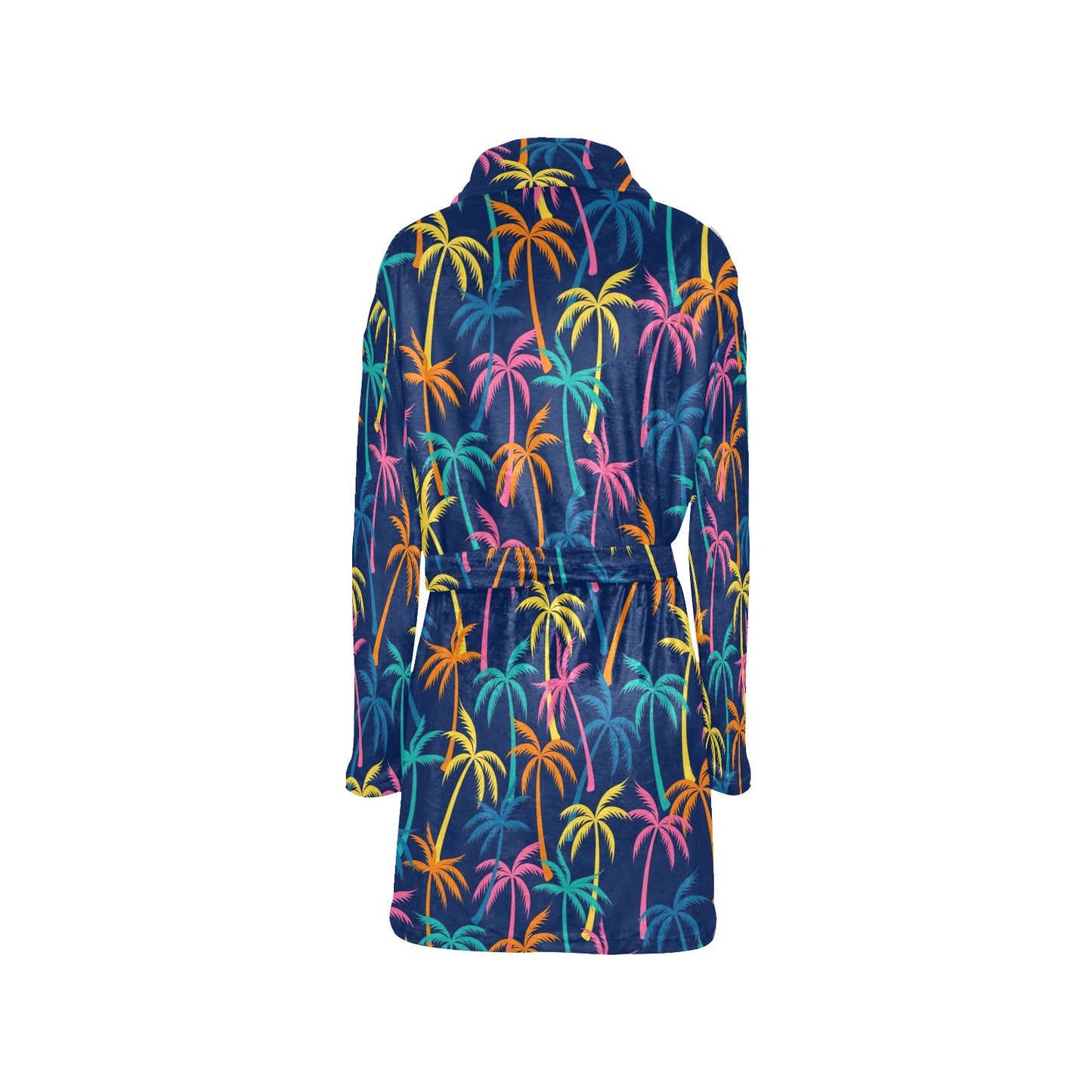 Palm Tree Pattern Print Design PT013 Women's Fleece Robe