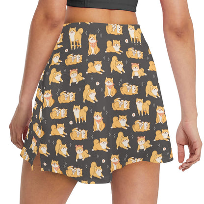 Shiba Inu Print Design LKS309 17" Golf & Pickleball Skort with Pockets
