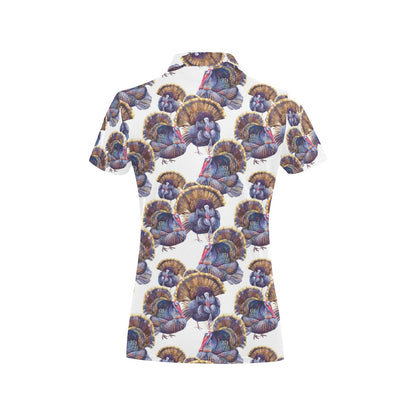 Turkey Pattern Print Design 01 Women's Polo Shirt