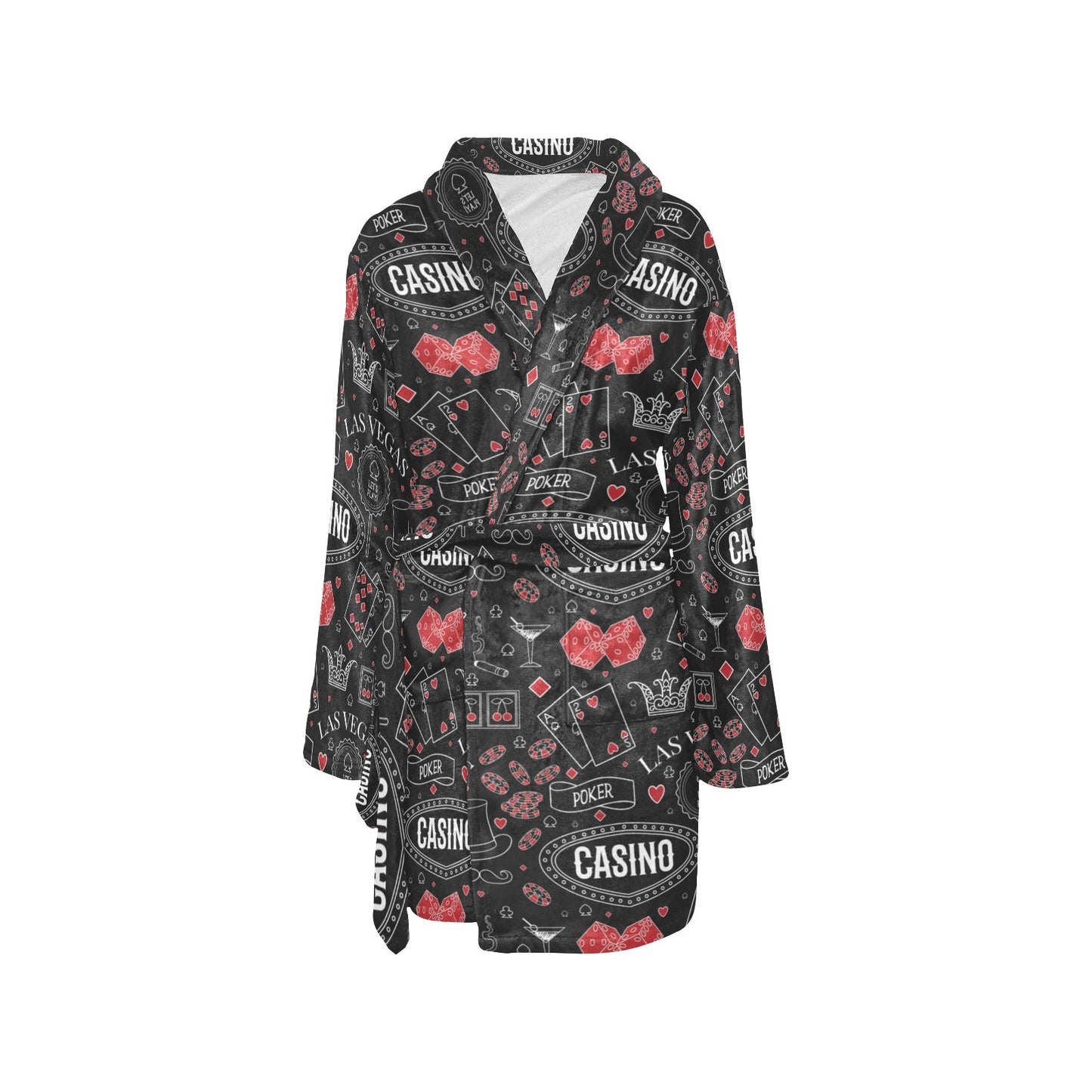 Casino Pattern Print Design 04 Women's Fleece Robe