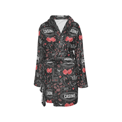 Casino Pattern Print Design 04 Women's Fleece Robe