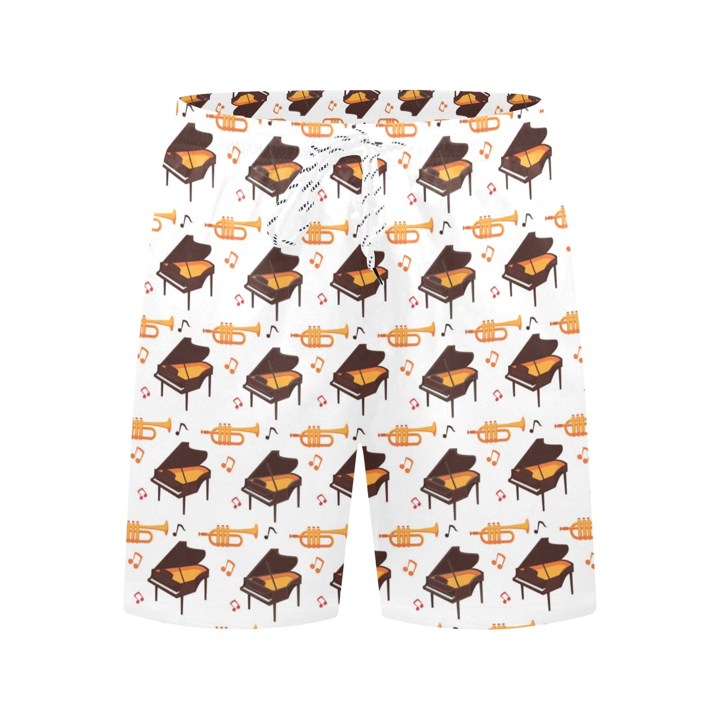 Piano Print Design LKS406 Men's Swim Trunks Beach Shorts