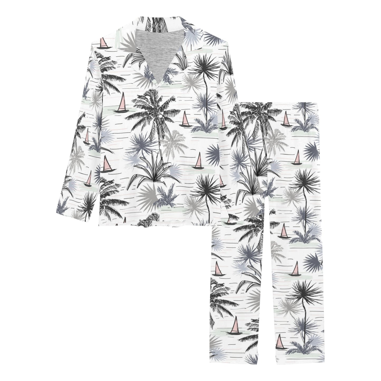 Pacific island Pattern Print Design A04 Women's Long Pajama Set