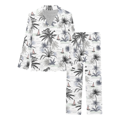 Pacific island Pattern Print Design A04 Women's Long Pajama Set