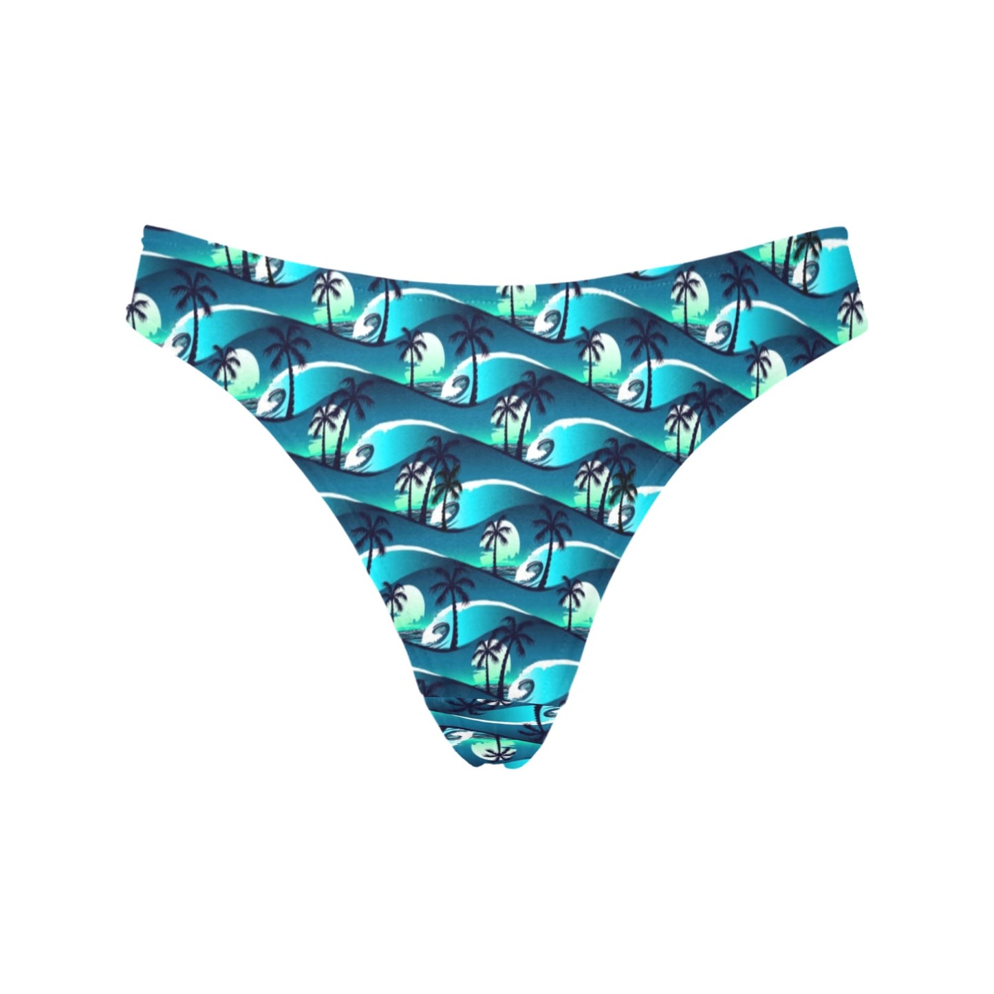 Beach Wave Design Print Women's Thongs