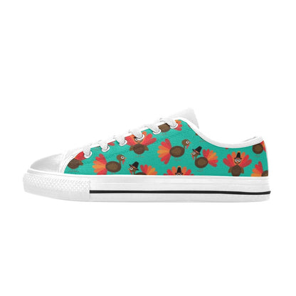 Turkey Print Design LKS402 Women's White Low Top Shoes