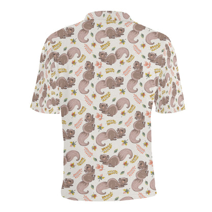 Squirrel Print Design LKS307 Men Polo Shirt