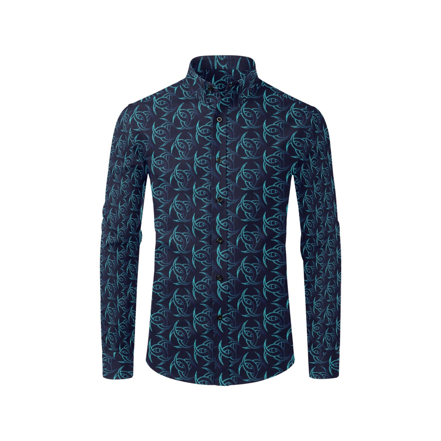 Vikings Print Design LKS302 Men's Long Sleeve Dress Shirt