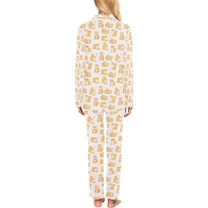 Shiba Inu Print Design LKS308 Women's Long Pajama Set