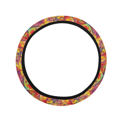 Splatter Print Design LKS303 Steering Wheel Cover with Elastic Edge