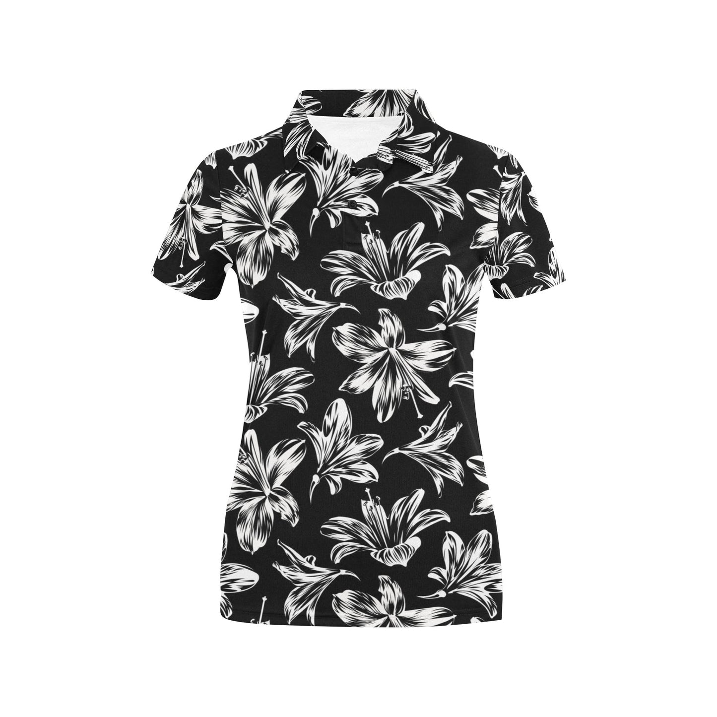 Amaryllis Pattern Print Design AL04 Women's Polo Shirt