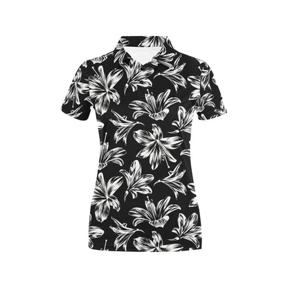 Amaryllis Pattern Print Design AL04 Women's Polo Shirt