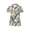 Tropical Flower Palm Leaves Women's Polo Shirt