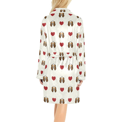 Cavalier King Charles Spaniels Pattern Print Design 01 Women's Fleece Robe
