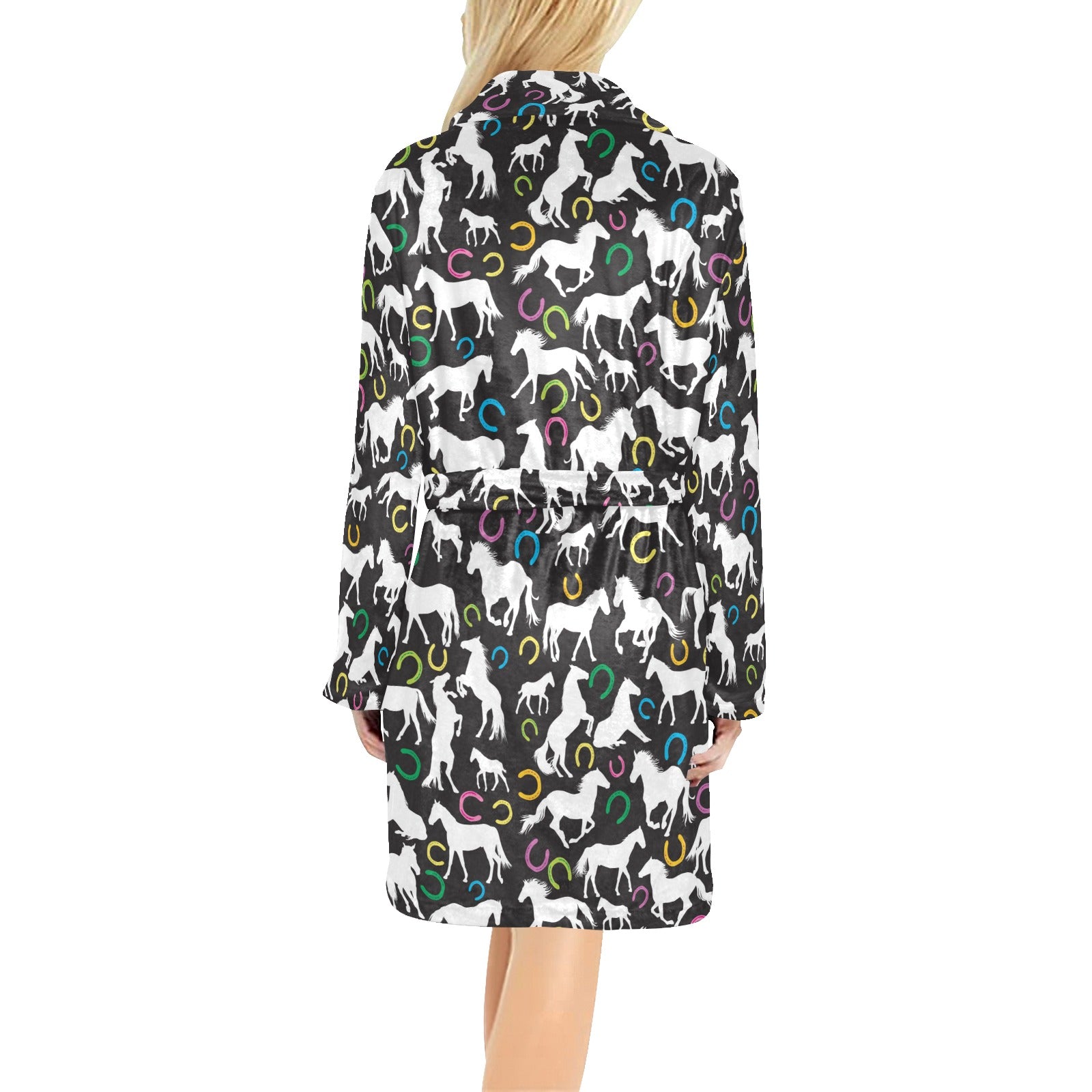 Horse Hoof Colorful Print Design LKS301 Women's Fleece Robe