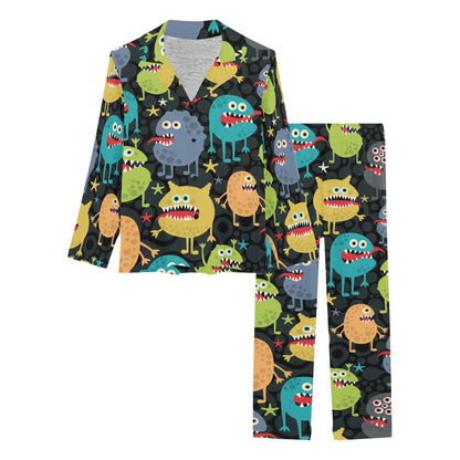 Monster Pattern Print Design 01 Women's Long Pajama Set