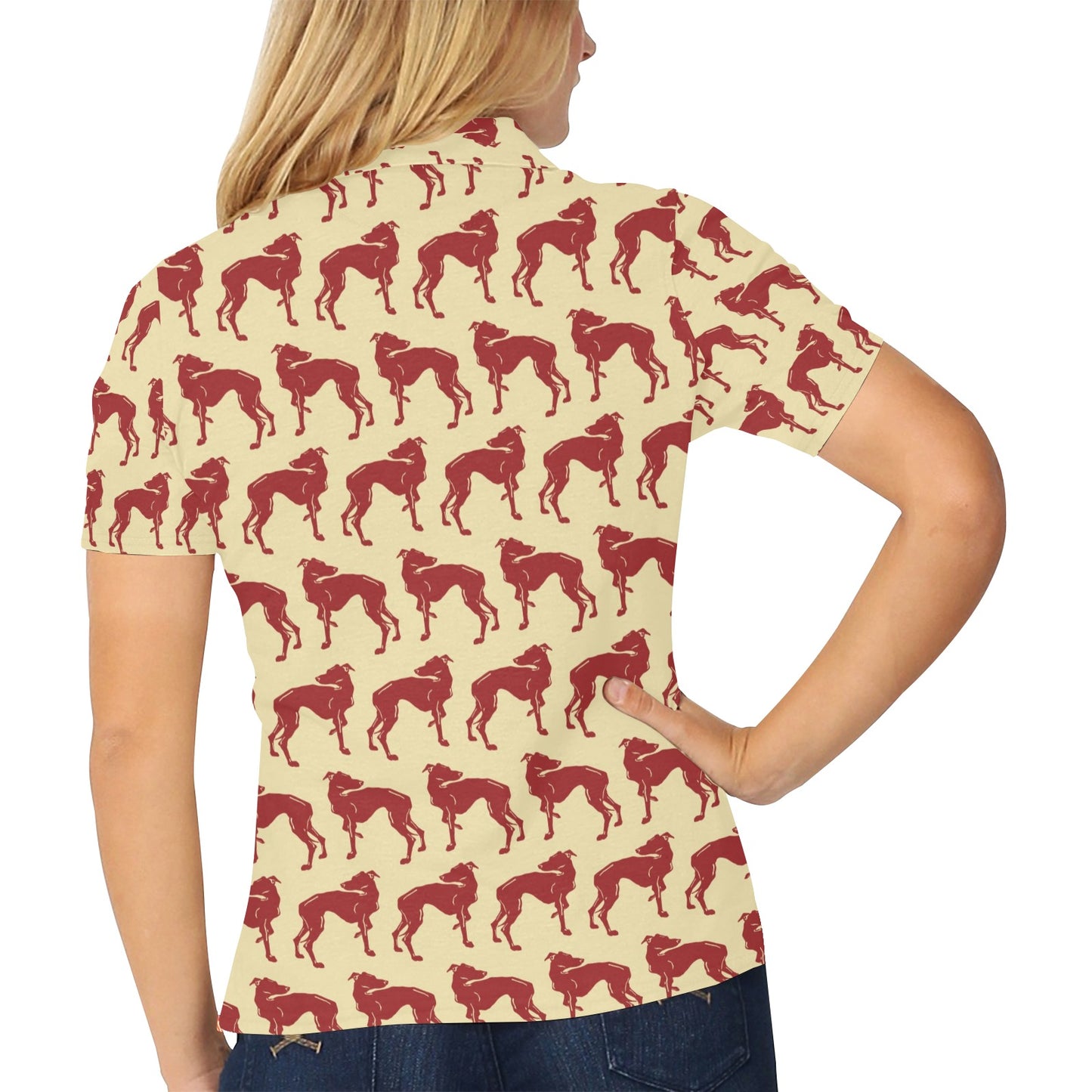 Whippets Print Design LKS301 Women's Polo Shirt