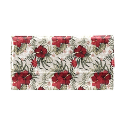 Hibiscus Print Design LKS3011 Women's Trifold Wallet