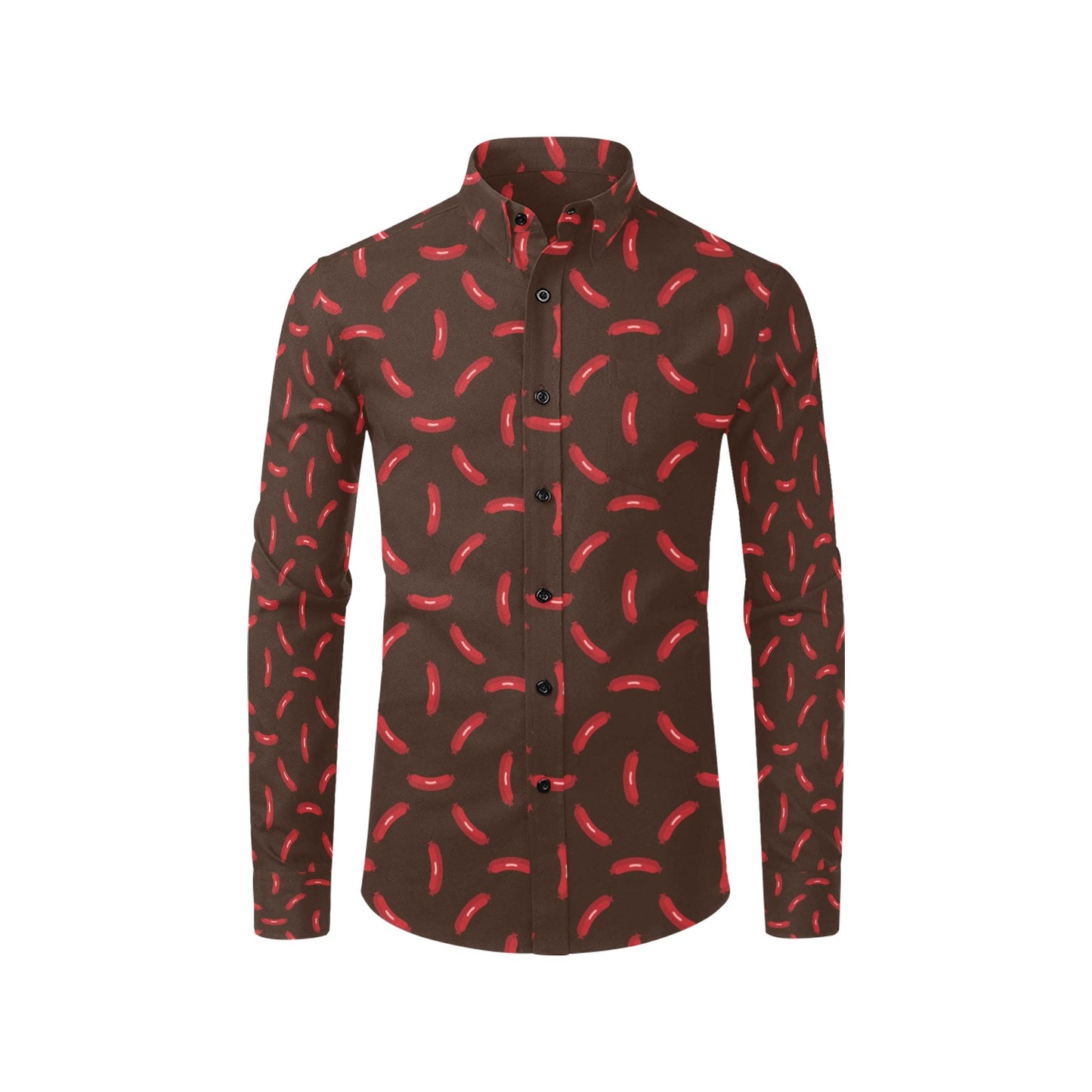 Sausage Print Design LKS302 Men's Long Sleeve Dress Shirt