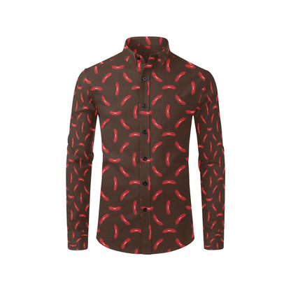 Sausage Print Design LKS302 Men's Long Sleeve Dress Shirt