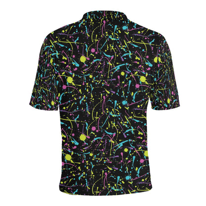 Splatter Multicolor Print Design LKS302 Men Polo Shirt