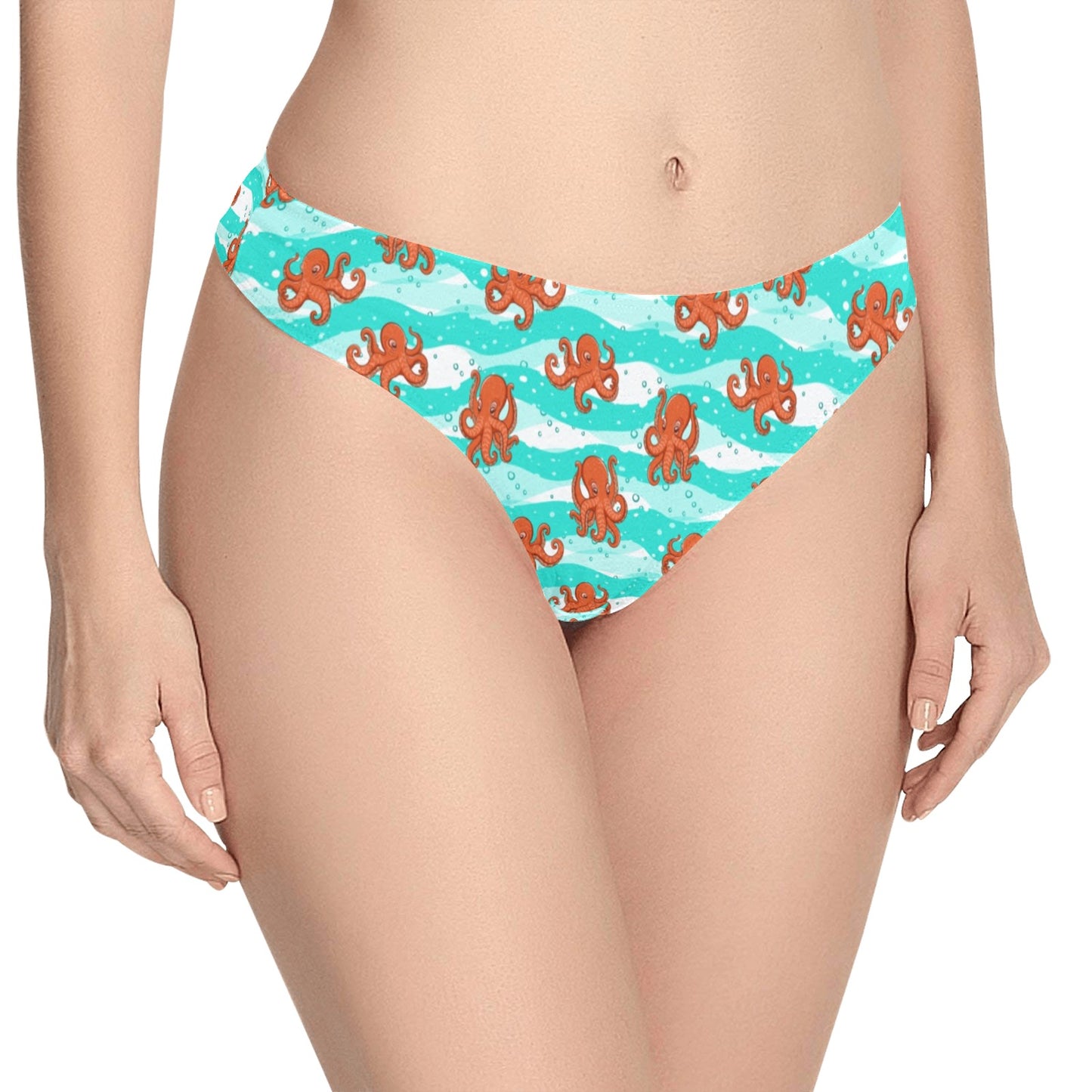 Octopus Cute Design Print Themed Women's Thongs