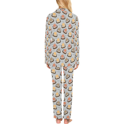 Vikings Print Design LKS308 Women's Long Pajama Set