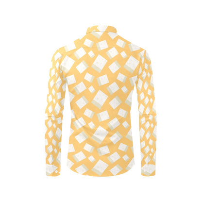 Tofu Print Design LKS302 Men's Long Sleeve Dress Shirt