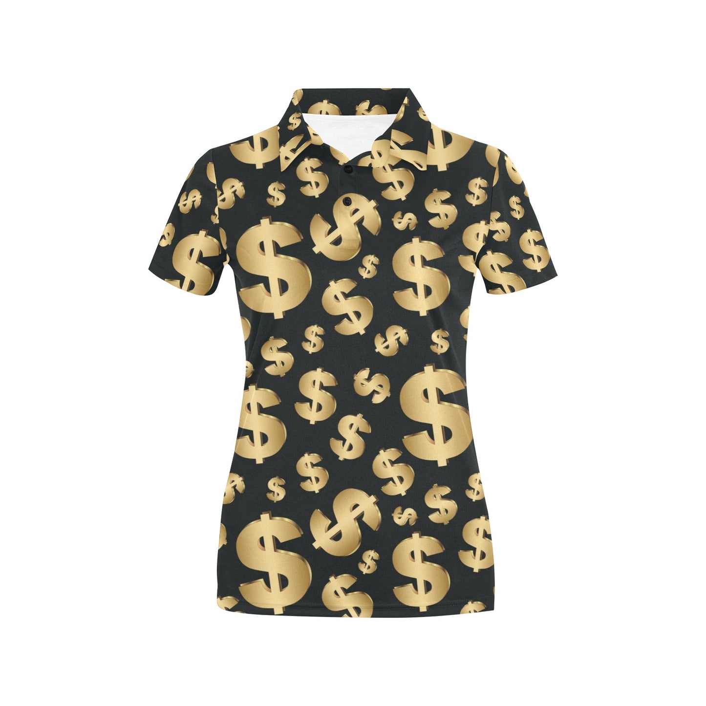 Dollar Pattern Print Design DO04 Women's Polo Shirt