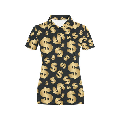 Dollar Pattern Print Design DO04 Women's Polo Shirt