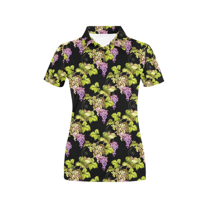 Grape Pattern Print Design GP04 Women's Polo Shirt