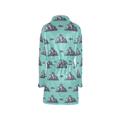 Mountain Pattern Print Design 01 Women's Fleece Robe