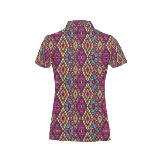 Southwestern Print Women's Polo Shirt