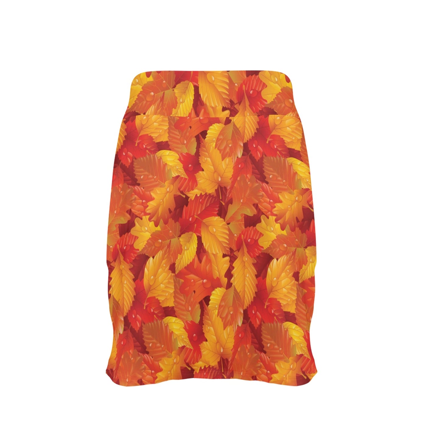 Elm Leave Autum Print Pattern 17" Golf & Pickleball Skort with Pockets