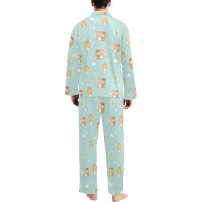 Christian Pattern Print Design 01 Men's Long Pajama Set