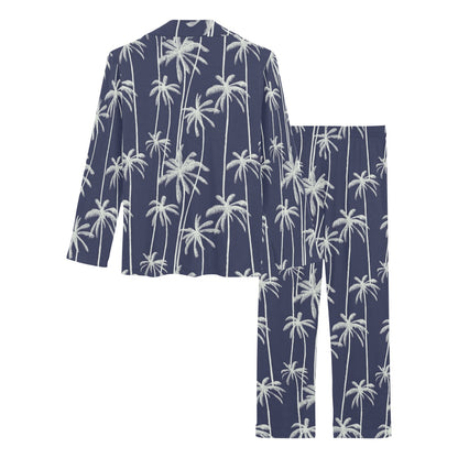 Palm Tree Pattern Print Design PT06 Women's Long Pajama Set