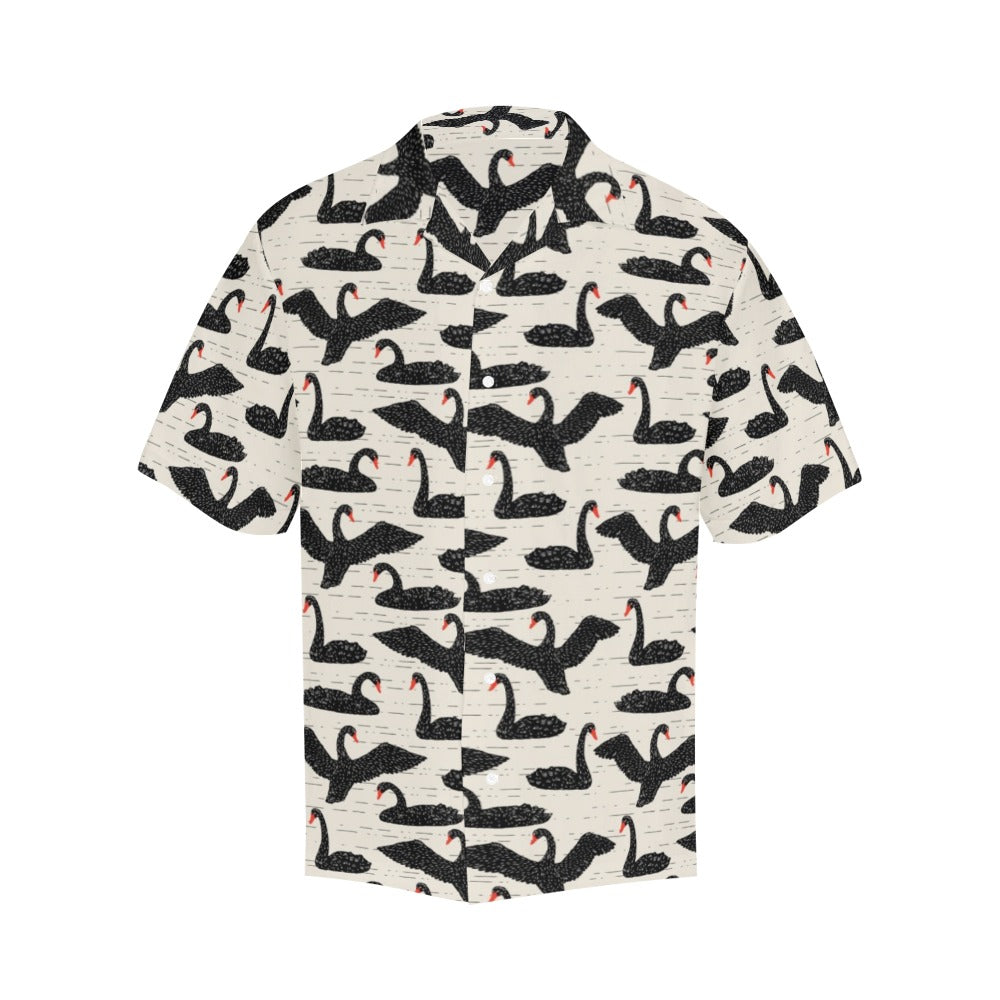 Swan Print Design LKS402 Men's Men's Hawaiian Shirt