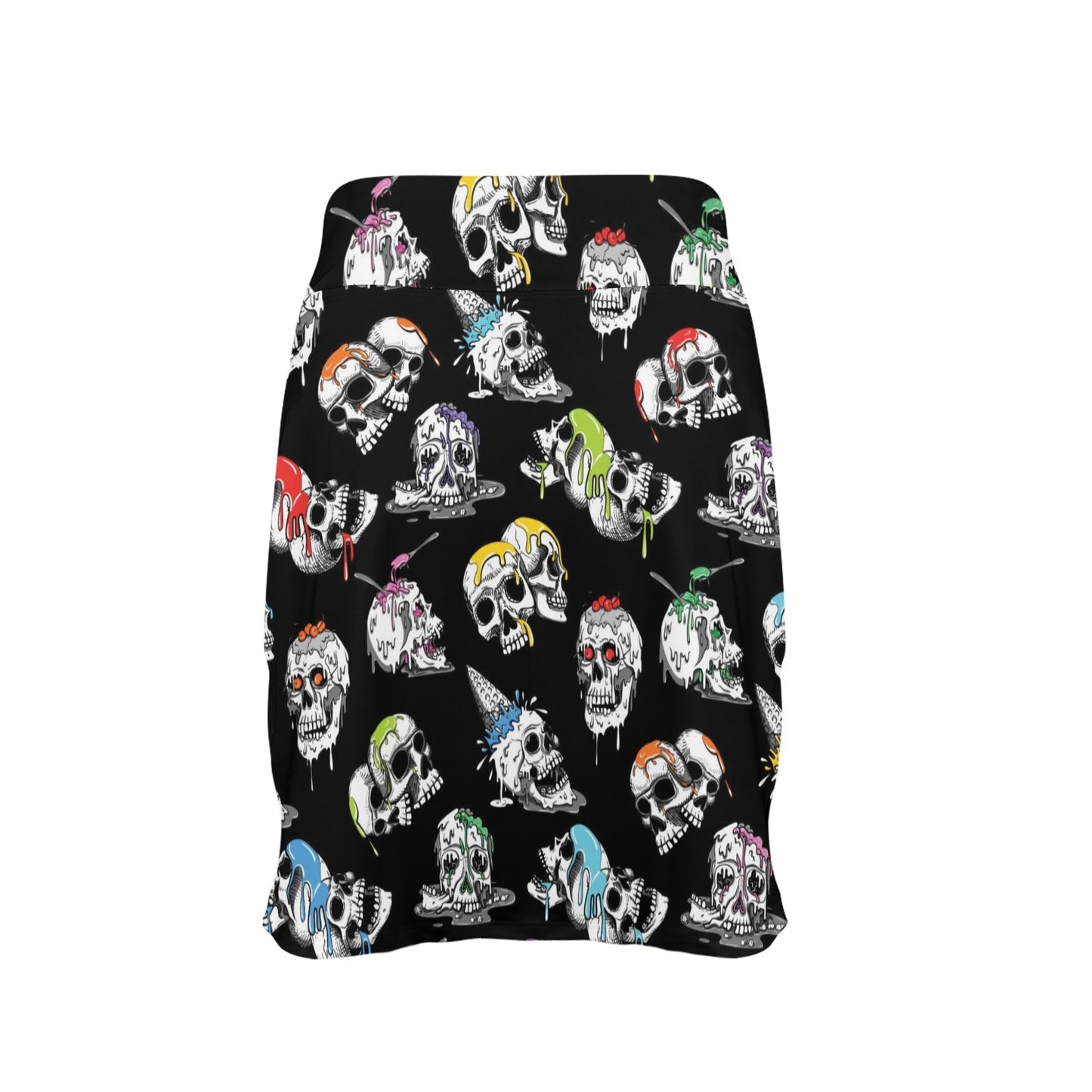 Skull Print Design LKS3013 17" Golf & Pickleball Skort with Pockets