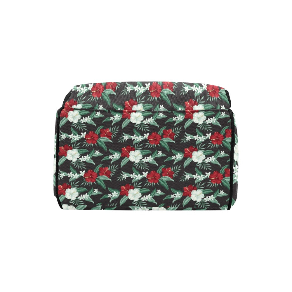 Tropical Flower Print Design LKS303 Diaper Bag Backpack