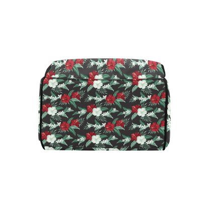 Tropical Flower Print Design LKS303 Diaper Bag Backpack