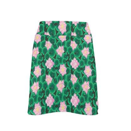 Water Lily Print Design LKS303 17" Golf & Pickleball Skort with Pockets