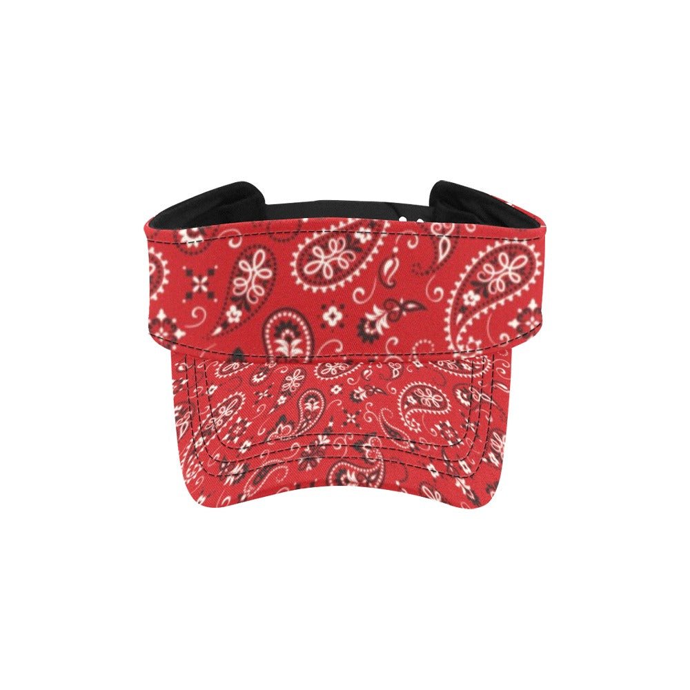 Bandana Paisley Red Print Design LKS3011 Unisex Sun Visor