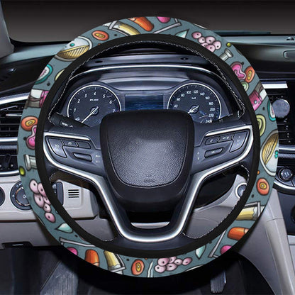 Science Print Design LKS304 Steering Wheel Cover with Elastic Edge